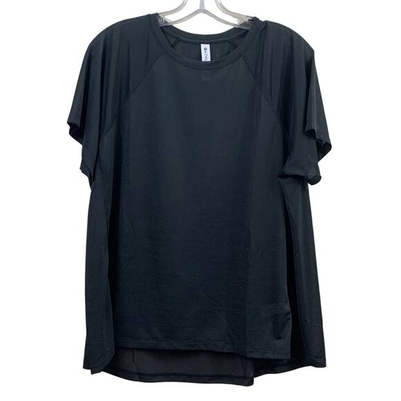 Athleta Tops - Athleta Semi-Sheer Black Short Sleeve Athletic Top
